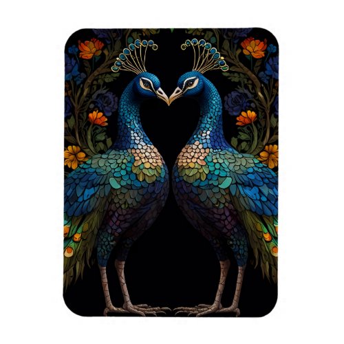 Beautiful Majestic Peacock Couple Cushion Magnet
