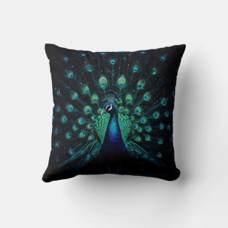 Beautiful Majestic Peacock Design Throw Pillow