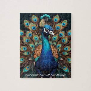Beautiful Majestic Splendor: The Boho Peacock Jigsaw Puzzle