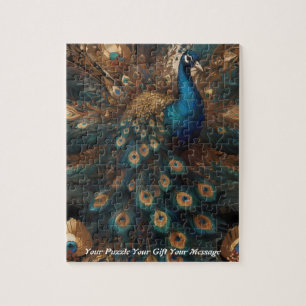 Beautiful Majestic Splendor: The Boho Peacock Jigsaw Puzzle