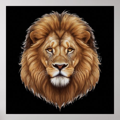 Beautiful Majestic Wild Male Lion  Poster