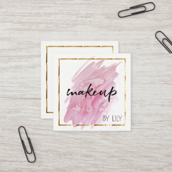 ★ Beautiful Make Up Artist Square Business Card by laurapapers at Zazzle