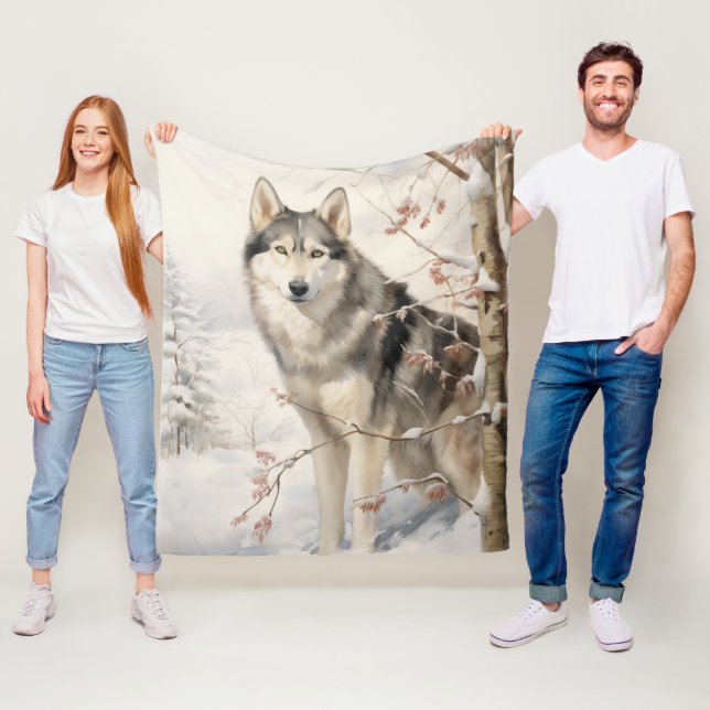 Beautiful Malamute – Strong & Devoted Fleece Blanket (In Situ)