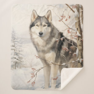 Beautiful Malamute – Strong & Devoted Sherpa Blanket