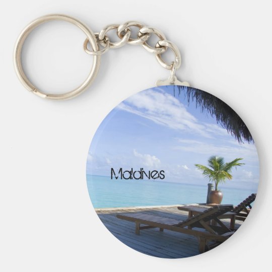 Beautiful Maldives Beach Keychain | Zazzle.com