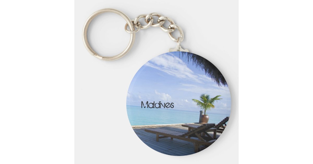 Beautiful Maldives Beach Keychain | Zazzle.com