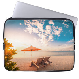 Beautiful Maldives Beach Sunset Laptop Sleeve
