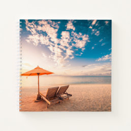 Beautiful Maldives Beach Sunset Notebook