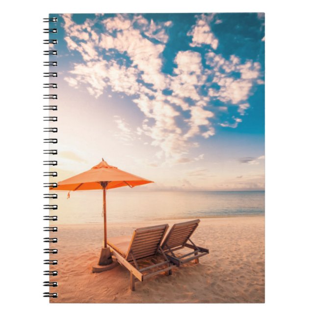 Beautiful Maldives Beach Sunset Notebook (Front)