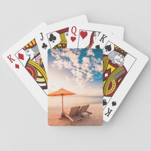 Beautiful Maldives Beach Sunset Playing Cards