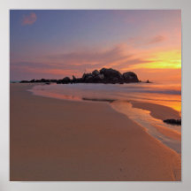 Beautiful Maldives Beach Sunset Poster