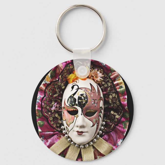 Beautiful Male Carnival Mask Keychain (Front)