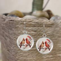 Beautiful Male Female Red Cardinals Painting