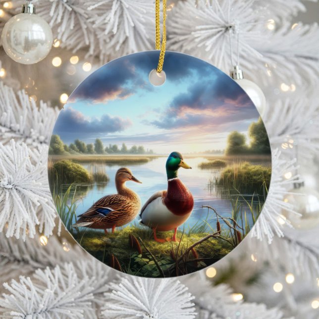 Beautiful Mallard Ducks Keepsake Ceramic Ornament (Creator Uploaded)