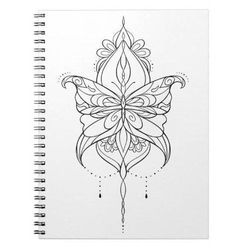 Beautiful Mandala Butterfly Design Pattern Notebook