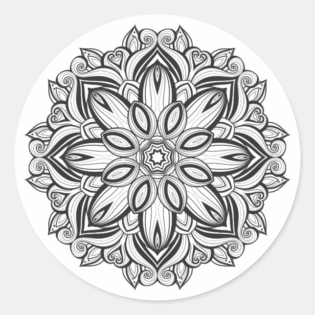 Beautiful Mandala Classic Round Sticker (Front)