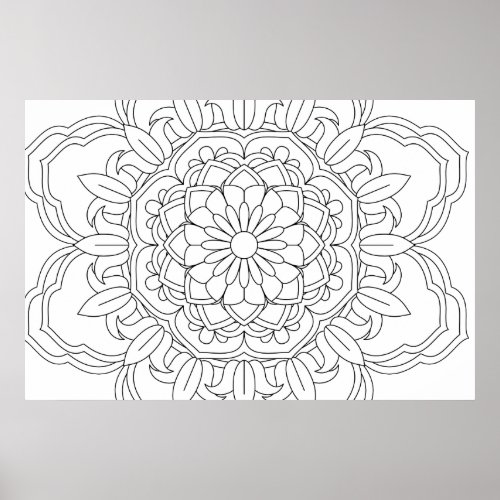 Beautiful mandala desing flower design indian vect poster