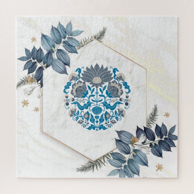 Beautiful Mandala Floral Art, Cream Background Jigsaw Puzzle (Vertical)