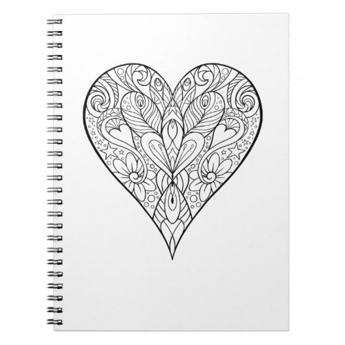 Beautiful Mandala Heart Design Pattern Notebook