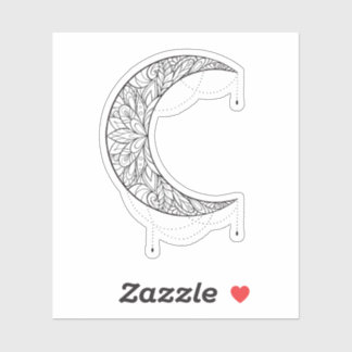 Beautiful Mandala Moon Design Pattern Sticker