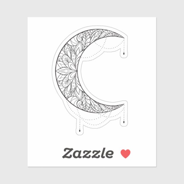 Beautiful Mandala Moon Design Pattern Sticker (Sheet)