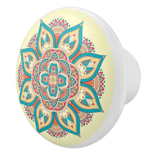 Beautiful mandala Moroccan art design Ceramic Knob