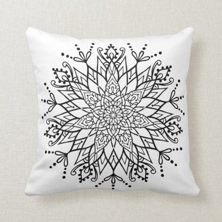Beautiful Mandala Pillow Yoga Tattoo Meditation