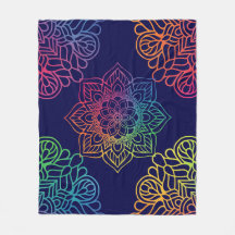 Beautiful Mandala Print Fleece Blanket