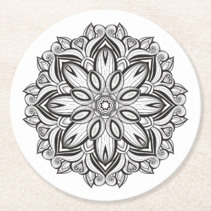 Beautiful Mandala Round Paper Coaster