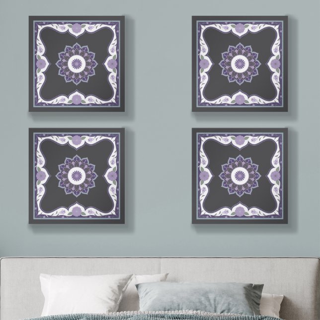 Beautiful mandala scroll design acrylic photo tile (Bedroom)
