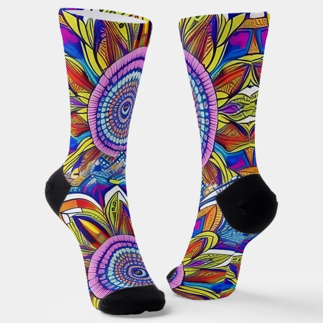 Beautiful Mandala Socks (Angled)