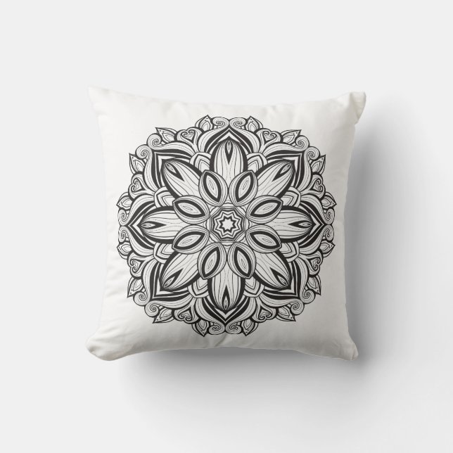 Beautiful Mandala Throw Pillow (Front)