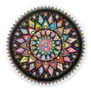 Beautiful Mandala, various colors Ceramic Knob