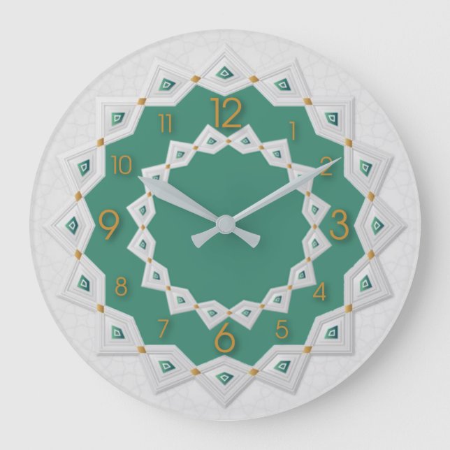 Beautiful mandala white large clock (Front)