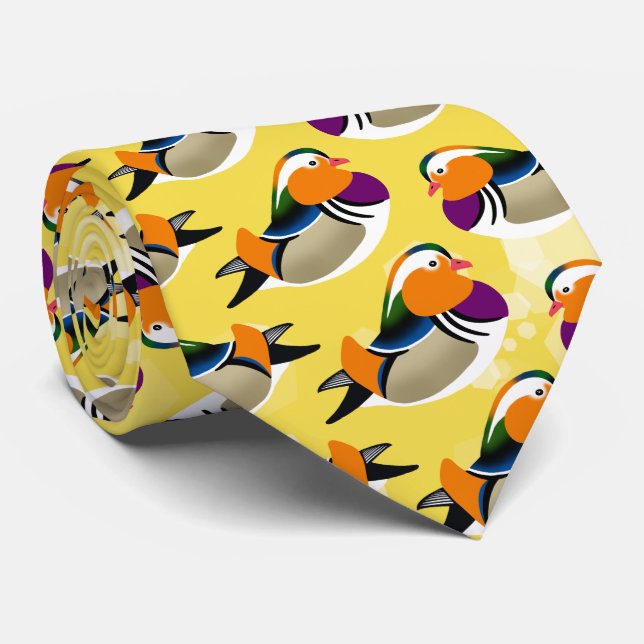 Beautiful Mandarin Ducks Neck Tie (Rolled)