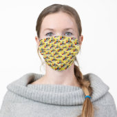 Beautiful Mandarin Ducks on Yellow Background Adult Cloth Face Mask (Worn)