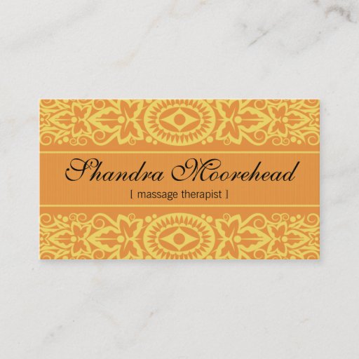 Customizable Beautiful Mango Massage Therapist Business Card