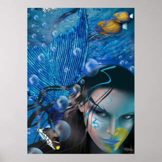 Beautiful Mara Mermaid Poster print