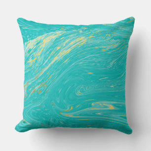 Beautiful Marble Gold Elegant blue design Throw Pillow