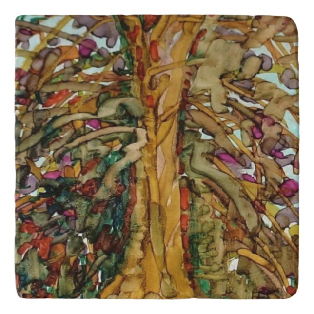 Beautiful Marble Trivet with Cork (Front)