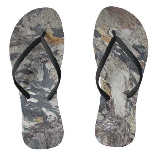 Beautiful Marbled Colors Pacific Ocean Driftwood Flip Flops