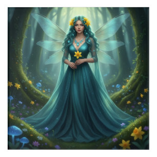 Beautiful March Aquamarine Fairy Acrylic Print