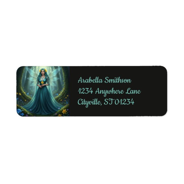 Beautiful March Aquamarine Fairy Label (Front)