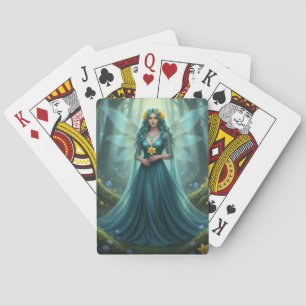 Beautiful March Aquamarine Fairy Poker Cards