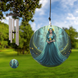 Beautiful March Aquamarine Fairy Wind Chime