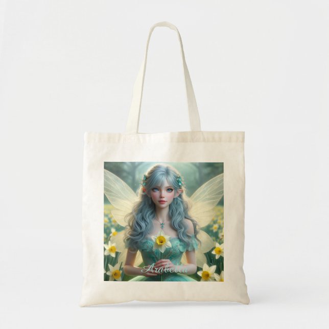 Beautiful March Fairy in Daffodils Tote Bag (Front)