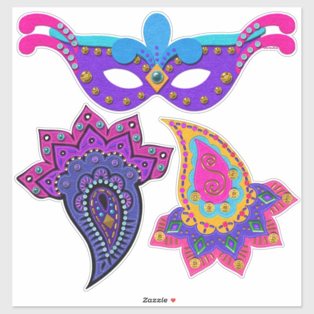 Beautiful Mardi Gras Decorations Sticker (Sheet)