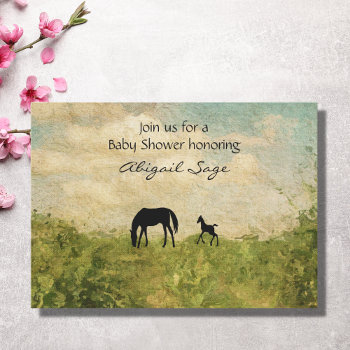 Beautiful Mare And Foal Horse Baby Shower Invitation by SilhouetteCollection at Zazzle