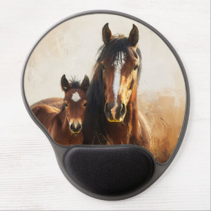 Beautiful Mare and Foal Painting Gel Mouse Pad