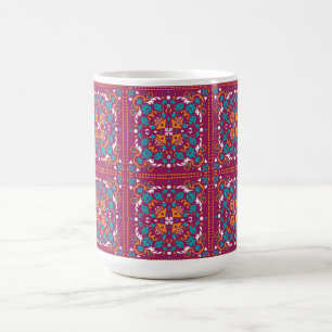 🤩 Beautiful maroon and turquoise Azulejos, Coffee Mug